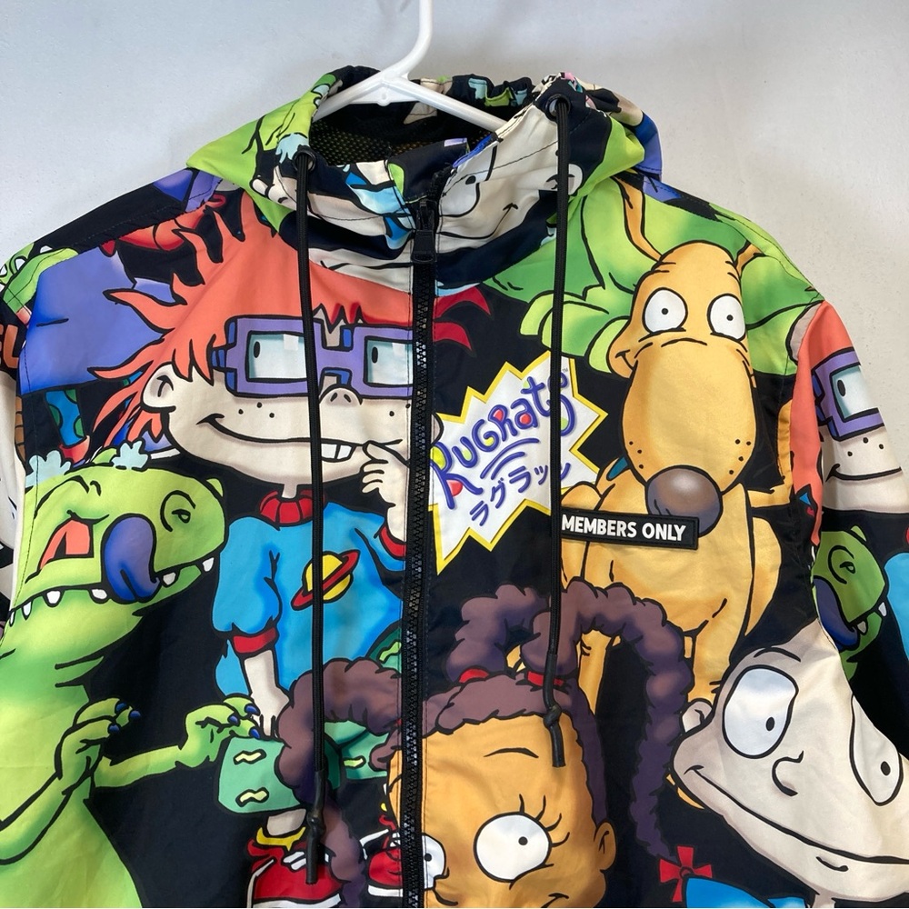 Members Only Rugrats Jacket Mens M Nickelodeon Full Zip Hooded AOP Cartoon - Picture 4 of 16